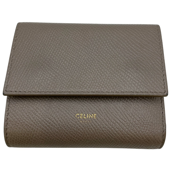 セリーヌ CELINE スモール トリフォールド ウォレット 10B573 ベージュ ドラムドカーフ レディース 二つ折り財布