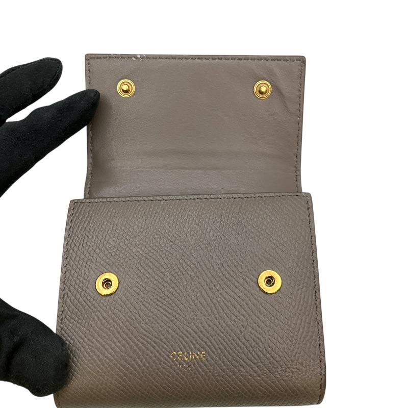 セリーヌ CELINE スモール トリフォールド ウォレット 10B573 ベージュ ドラムドカーフ レディース 二つ折り財布
