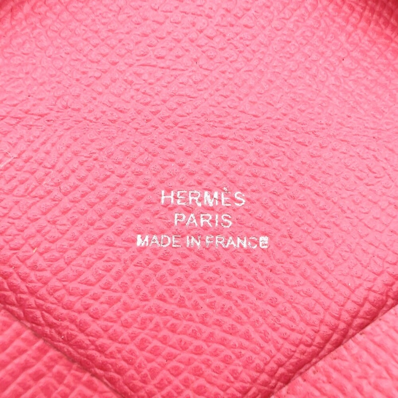 エルメス HERMES カルヴィ A刻印　(2017年製) ローズアザレ　シルバー金具 ヴォーエプソン ユニセックス カードケース