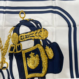 エルメス HERMES カレ90 BRIDES de GALA ブルー シルク シルク レディース スカーフ