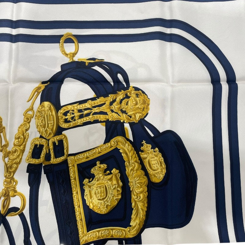 エルメス HERMES カレ90 BRIDES de GALA ブルー シルク シルク レディース スカーフ