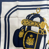 エルメス HERMES カレ90 BRIDES de GALA ブルー シルク シルク レディース スカーフ