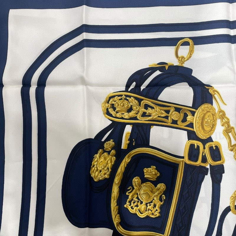 エルメス HERMES カレ90 BRIDES de GALA ブルー シルク シルク レディース スカーフ