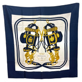 エルメス HERMES カレ90 BRIDES de GALA ブルー シルク シルク レディース スカーフ