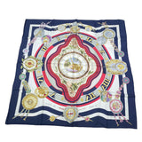 エルメス HERMES カレ90 Parmi les fleurs je compte les ネイビー シルク レディース スカーフ