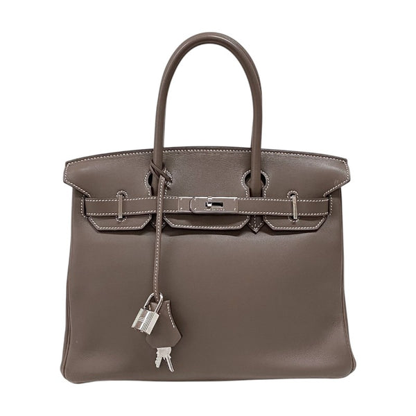 エルメス HERMES バーキン30 □J刻 エトゥープ シルバー金具 スイフト レディース ハンドバッグ