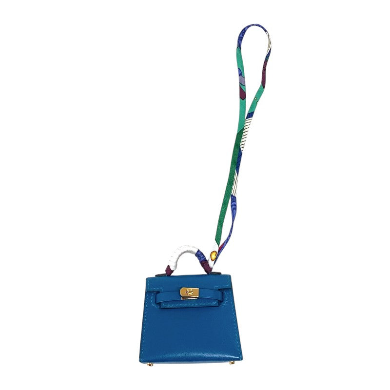 エルメス HERMES ケリーツイリーチャーム B刻 ブルーイズミール ゴールド金具 タデラクト レディース バッグチャーム