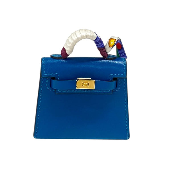 エルメス HERMES ケリーツイリーチャーム B刻 ブルーイズミール ゴールド金具 タデラクト レディース バッグチャーム