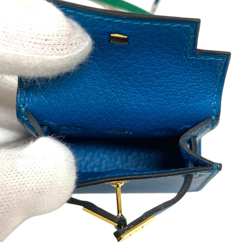 エルメス HERMES ケリーツイリーチャーム B刻 ブルーイズミール ゴールド金具 タデラクト レディース バッグチャーム