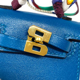 エルメス HERMES ケリーツイリーチャーム B刻 ブルーイズミール ゴールド金具 タデラクト レディース バッグチャーム