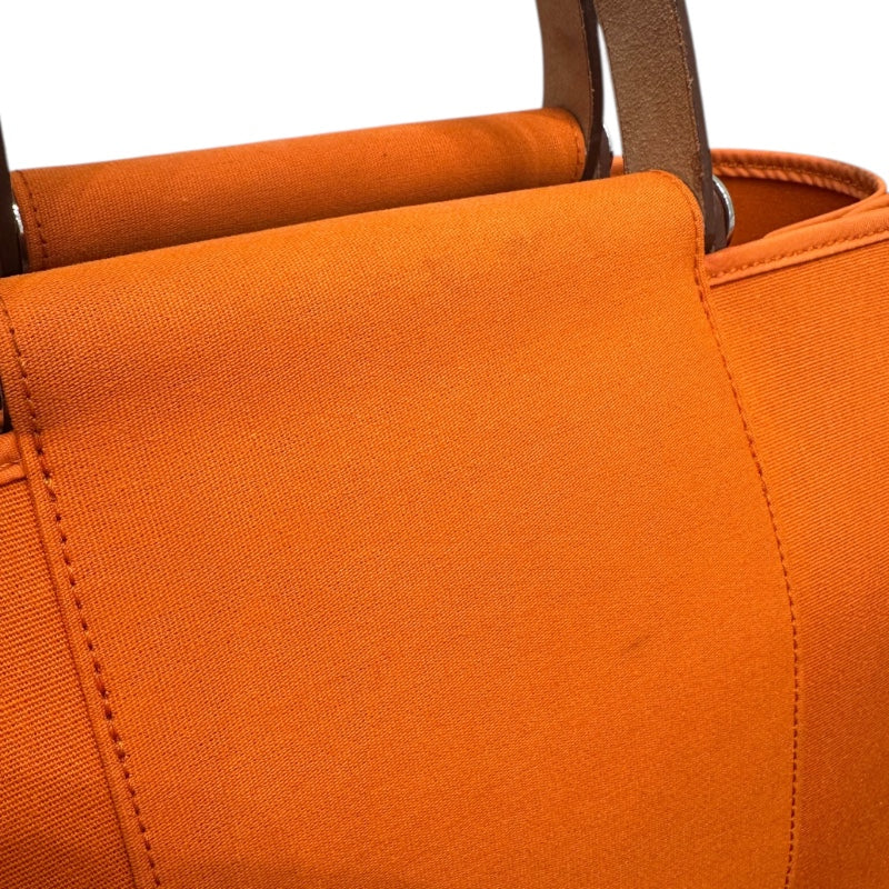 エルメス HERMES カバックエラン □L刻印 オレンジ　ゴールド トワル・ハンター レディース ハンドバッグ