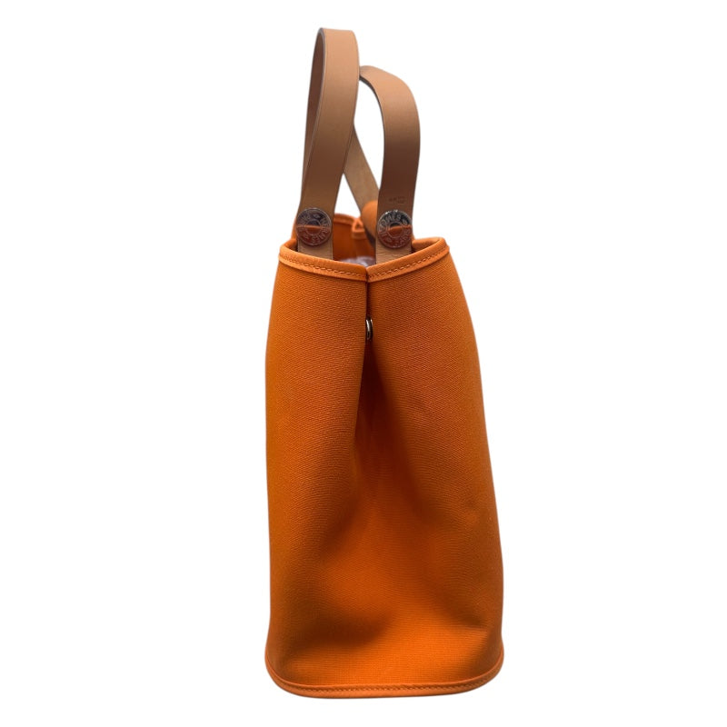 エルメス HERMES カバックエラン □L刻印 オレンジ　ゴールド トワル・ハンター レディース ハンドバッグ
