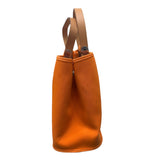 エルメス HERMES カバックエラン □L刻印 オレンジ　ゴールド トワル・ハンター レディース ハンドバッグ