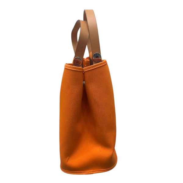エルメス HERMES カバックエラン □L刻印 オレンジ　ゴールド トワル・ハンター レディース ハンドバッグ