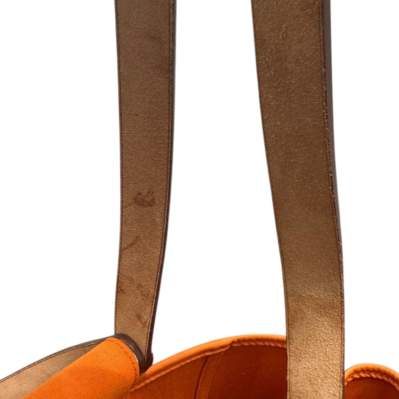エルメス HERMES カバックエラン □L刻印 オレンジ　ゴールド トワル・ハンター レディース ハンドバッグ