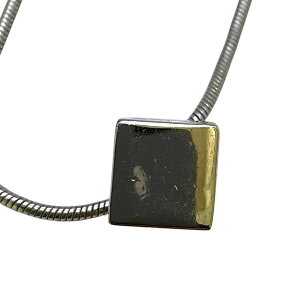 クリスチャン・ディオール Christian Dior キューブネックレス シルバー SV レディース ネックレス