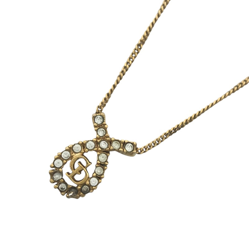 クリスチャン・ディオール Christian Dior ロゴネックレス ゴールド メタル/ストラス アクセサリー