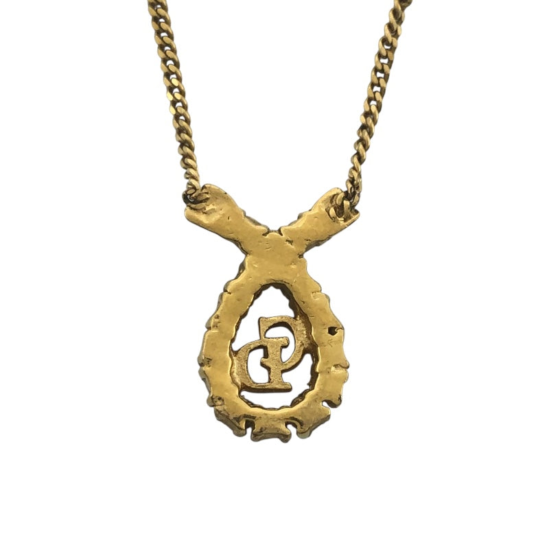 クリスチャン・ディオール Christian Dior ロゴネックレス ゴールド メタル/ストラス アクセサリー