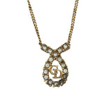 クリスチャン・ディオール Christian Dior ロゴネックレス ゴールド メタル/ストラス アクセサリー