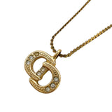 クリスチャン・ディオール Christian Dior ロゴネックレス ゴールド メタル・クリスタル アクセサリー