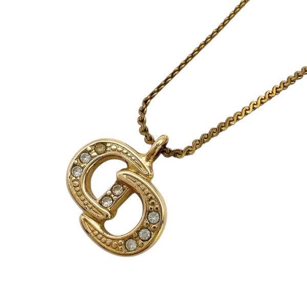 クリスチャン・ディオール Christian Dior ロゴネックレス ゴールド メタル・クリスタル アクセサリー