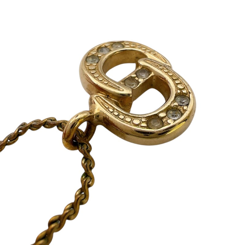 クリスチャン・ディオール Christian Dior ロゴネックレス ゴールド メタル・クリスタル アクセサリー