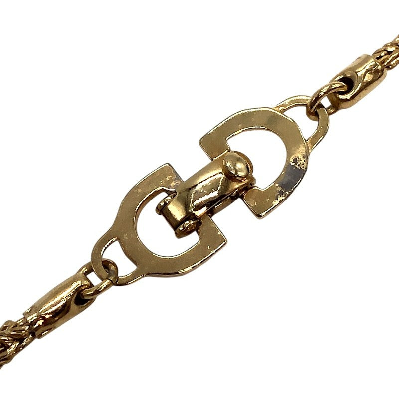 クリスチャン・ディオール Christian Dior ツイストチェーン ロープチェーン ネックレス ロゴ イエローゴールド メタル アクセサリー