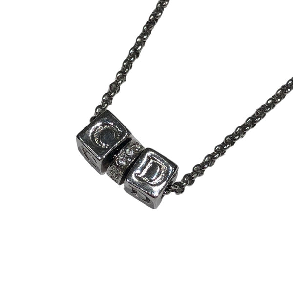 クリスチャン・ディオール Christian Dior キューブネックレス シルバー メッキ アクセサリー