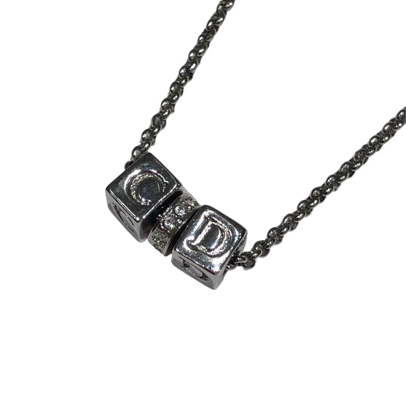 クリスチャン・ディオール Christian Dior キューブネックレス シルバー メッキ アクセサリー