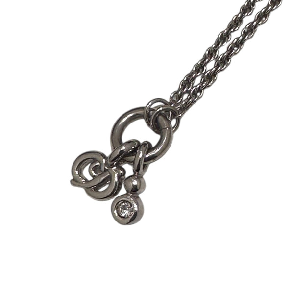 クリスチャン・ディオール Christian Dior ロゴネックレス シルバー メタル アクセサリー