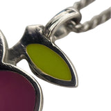クリスチャン・ディオール Christian Dior アップルネックレス　 ピンク×シルバー×グリーン レジン・メタル アクセサリー