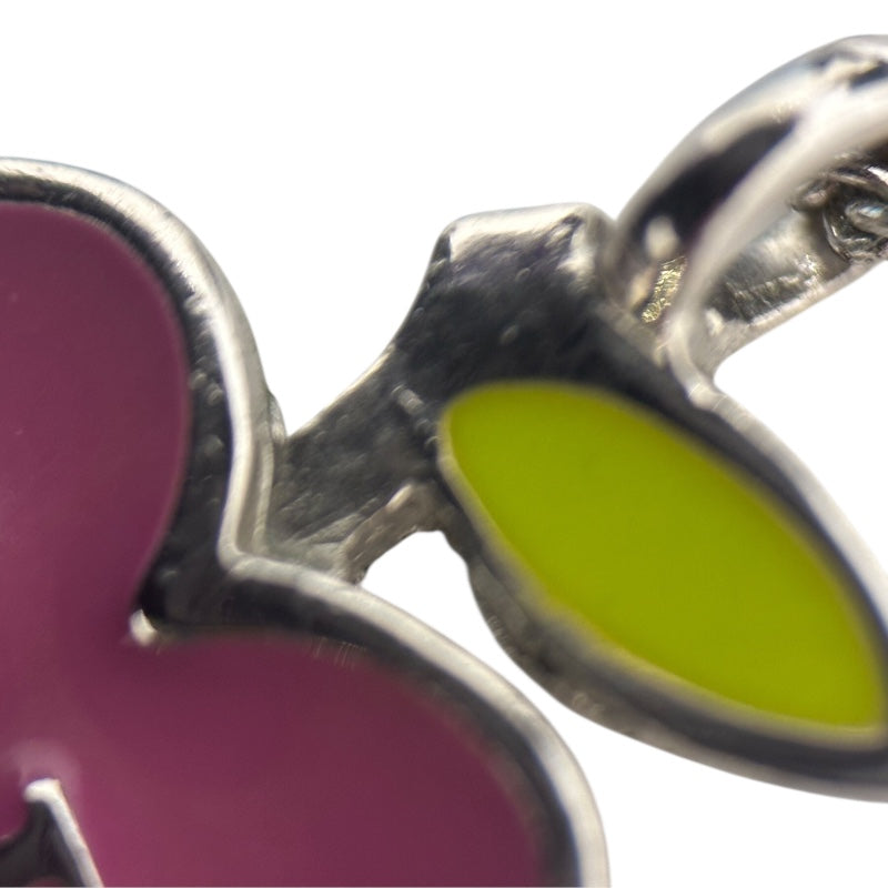 クリスチャン・ディオール Christian Dior アップルネックレス　 ピンク×シルバー×グリーン レジン・メタル アクセサリー