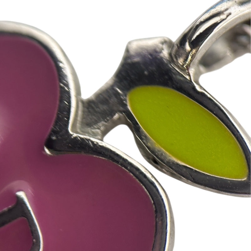 クリスチャン・ディオール Christian Dior アップルネックレス　 ピンク×シルバー×グリーン レジン・メタル アクセサリー