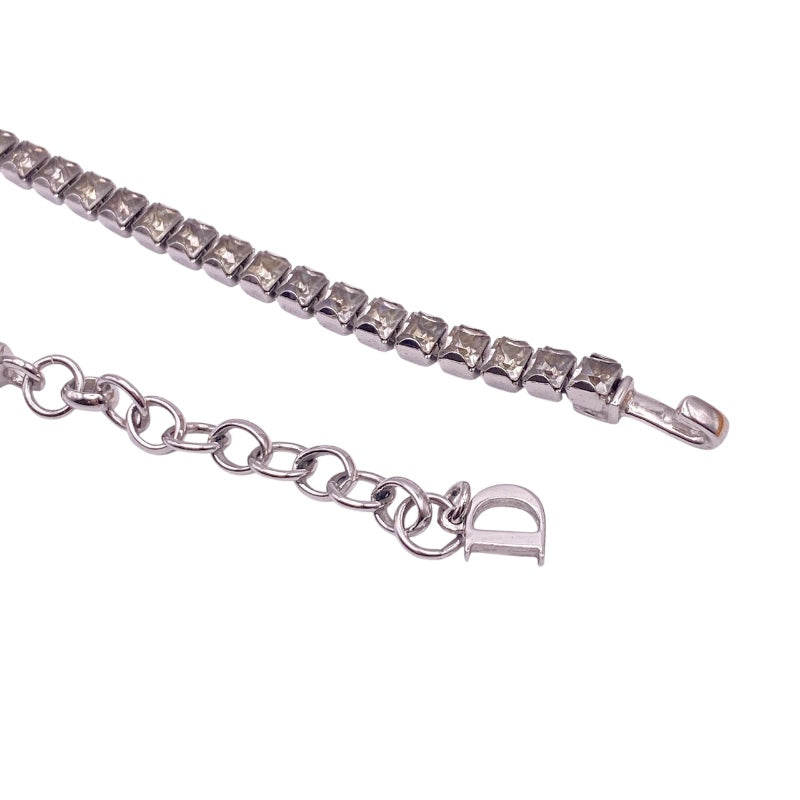 クリスチャン・ディオール Christian Dior リボンチョーカー シルバー メタル/ストラス レディース チョーカー