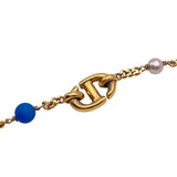 クリスチャン・ディオール Christian Dior CDブレスレット ブルー/ゴールド メタル/パール レディース ブレスレット