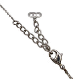 クリスチャン・ディオール Christian Dior ロゴキューブ　ネックレス シルバー メタル・クリスタル アクセサリー