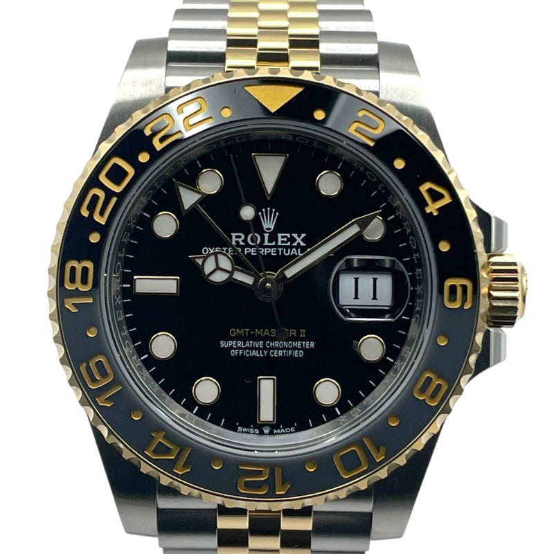 ロレックス ROLEX GMTマスター2 126713GRNR ブラック K18/SS 自動巻き メンズ 腕時計