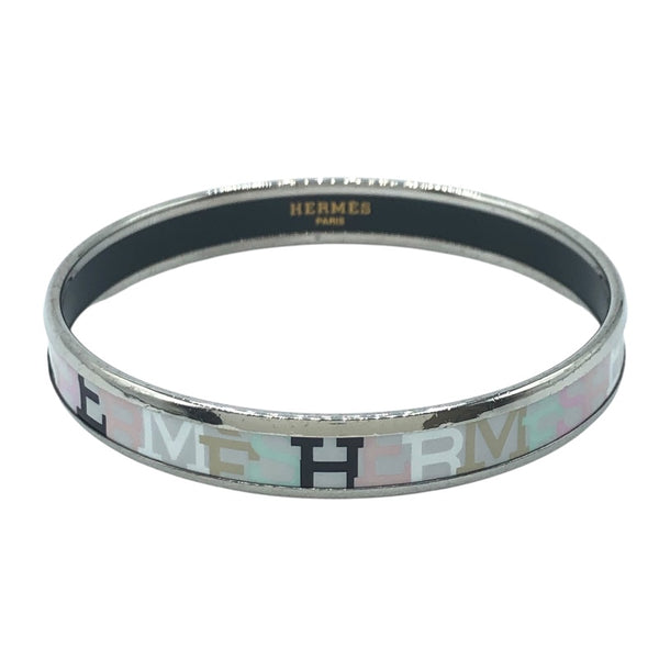 エルメス HERMES エマイユPM ホワイトxシルバー エナメル/メタル アクセサリー