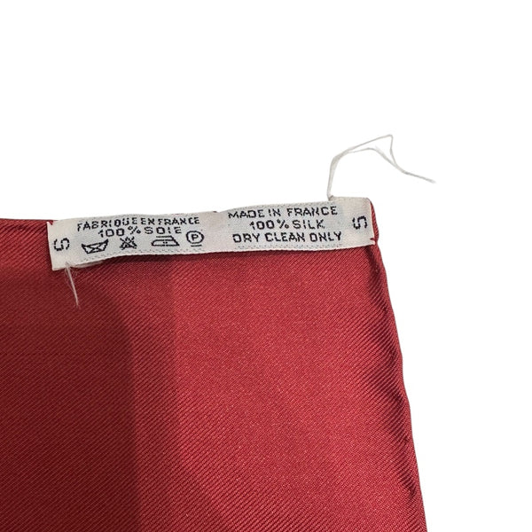 エルメス HERMES カレ90　Eperon d’Or レッド シルク ユニセックス スカーフ