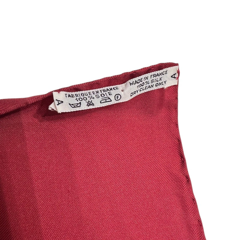 エルメス HERMES カレ90 LES RUBANS DO CHEVAL レッド シルク ユニセックス スカーフ