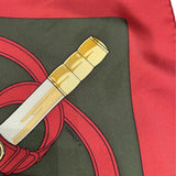 エルメス HERMES カレ90　Eperon d’Or レッド シルク ユニセックス スカーフ