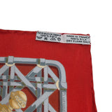 エルメス HERMES カレ90　FEUX　DE　ROUTE レッド シルク ユニセックス スカーフ
