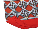 エルメス HERMES カレ90　FEUX　DE　ROUTE レッド シルク ユニセックス スカーフ