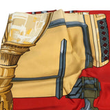 エルメス HERMES カレ90　FEUX　DE　ROUTE レッド シルク ユニセックス スカーフ