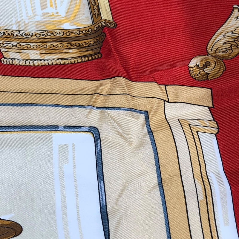 エルメス HERMES カレ90 FEUX DE ROUTE レッド シルク ユニセックス