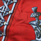 エルメス HERMES カレ90　FEUX　DE　ROUTE レッド シルク ユニセックス スカーフ