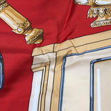 エルメス HERMES カレ90　FEUX　DE　ROUTE レッド シルク ユニセックス スカーフ