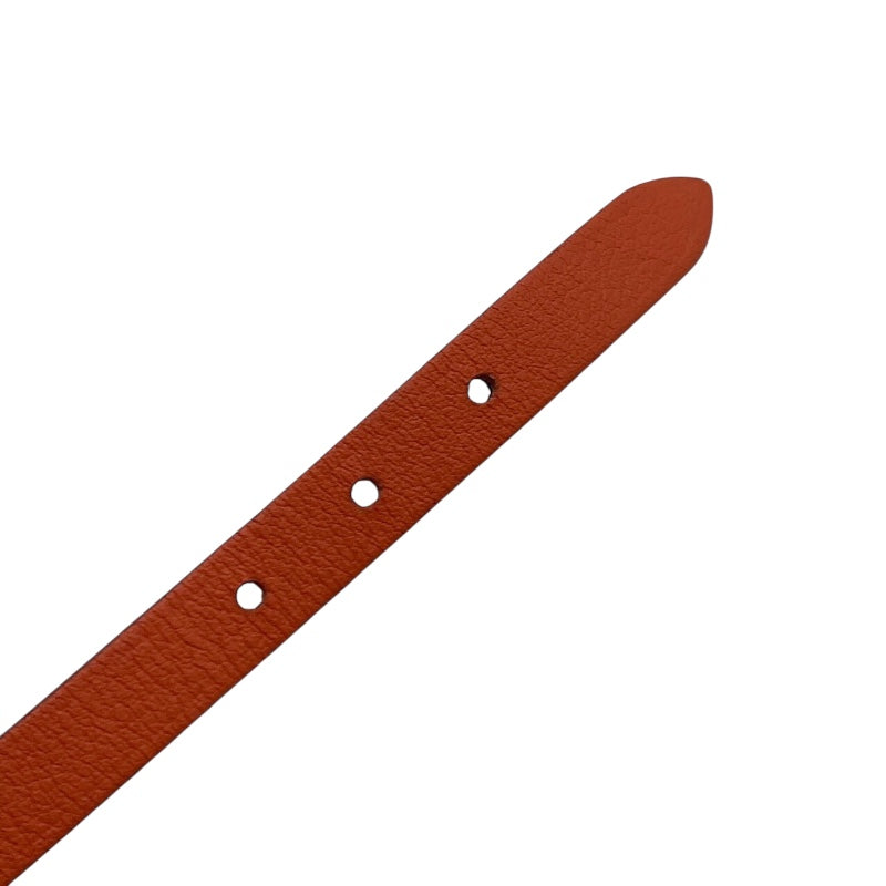 エルメス HERMES ビーアピ ドゥブルトゥールブレスレットS オレンジ/ゴールド/シルバー金具 スイフト レディース ブレスレット