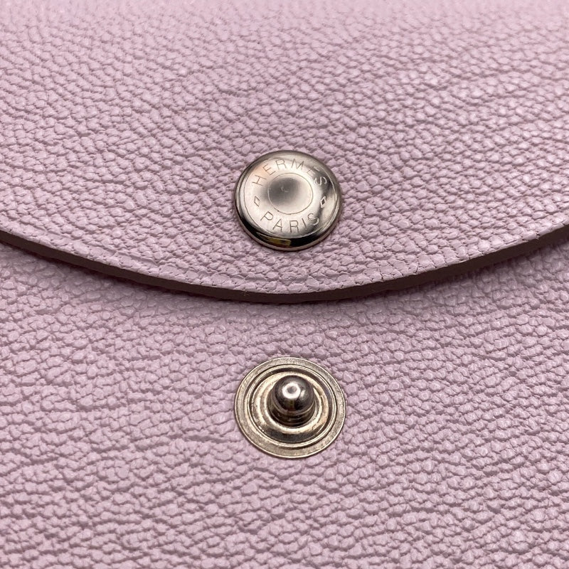 エルメス HERMES カルヴィデュオ B刻 (2023年製) ローズエグランタイン/シルバー金具 シェーブル レディース カードケース