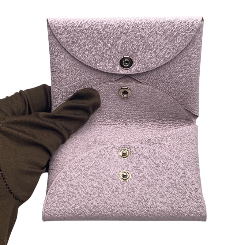 エルメス HERMES カルヴィデュオ B刻 (2023年製) ローズエグランタイン/シルバー金具 シェーブル レディース カードケース